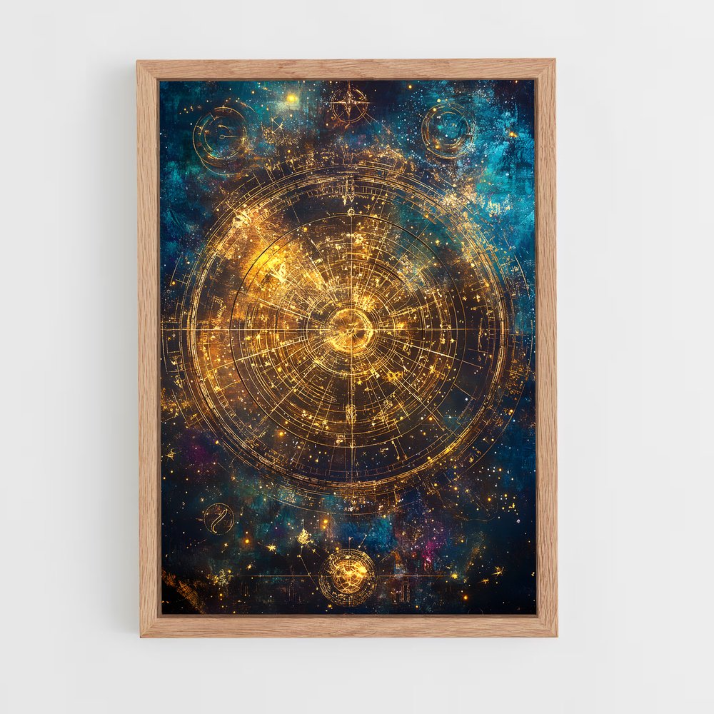 Poster Carte stellaire fascinante – affiche Espace rétro (vue 4)